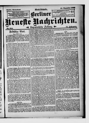Berliner Neueste Nachrichten vom 14.12.1889
