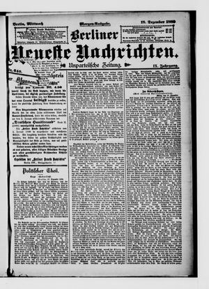 Berliner Neueste Nachrichten vom 18.12.1889