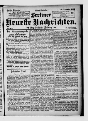 Berliner Neueste Nachrichten vom 18.12.1889