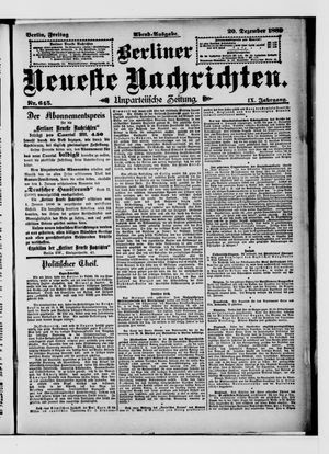 Berliner Neueste Nachrichten vom 20.12.1889