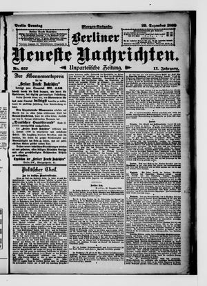 Berliner Neueste Nachrichten vom 29.12.1889