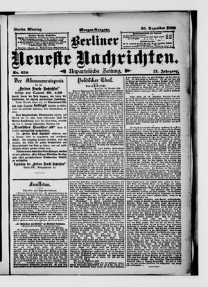 Berliner Neueste Nachrichten on Dec 30, 1889
