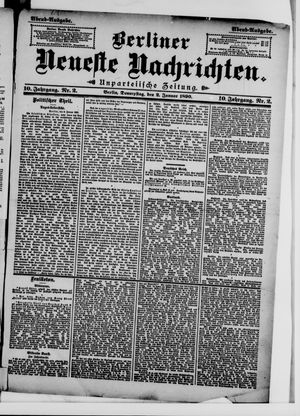 Berliner neueste Nachrichten on Jan 2, 1890
