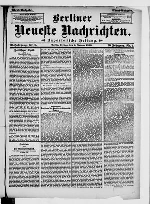Berliner Neueste Nachrichten vom 03.01.1890