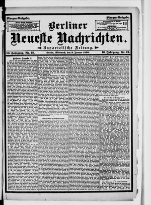 Berliner neueste Nachrichten vom 08.01.1890