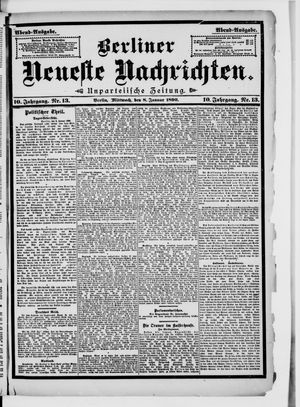 Berliner Neueste Nachrichten on Jan 8, 1890