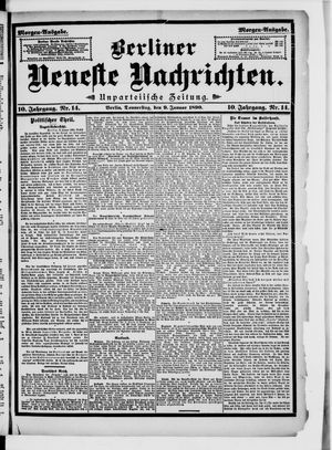 Berliner neueste Nachrichten on Jan 9, 1890