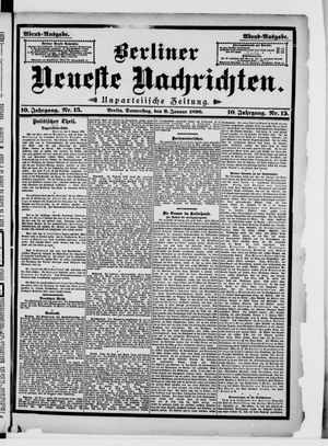 Berliner neueste Nachrichten vom 09.01.1890