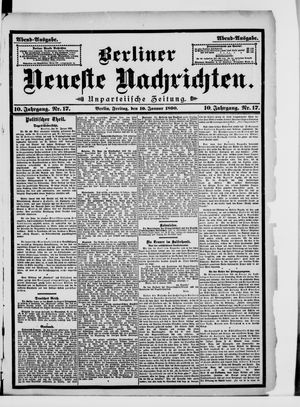 Berliner Neueste Nachrichten vom 10.01.1890