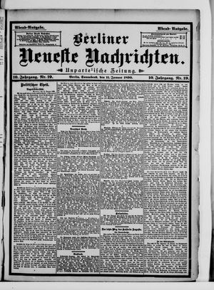 Berliner Neueste Nachrichten vom 11.01.1890