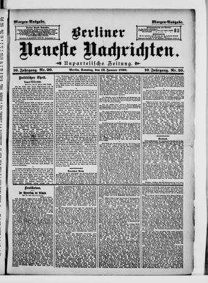 Berliner neueste Nachrichten vom 12.01.1890