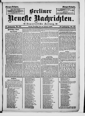 Berliner Neueste Nachrichten vom 14.01.1890