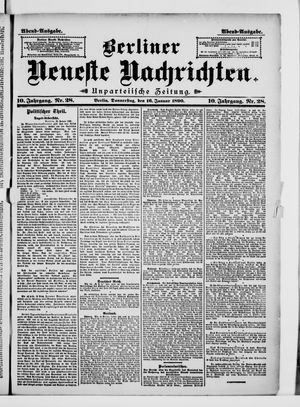 Berliner neueste Nachrichten on Jan 16, 1890
