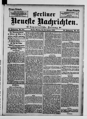 Berliner neueste Nachrichten vom 20.01.1890