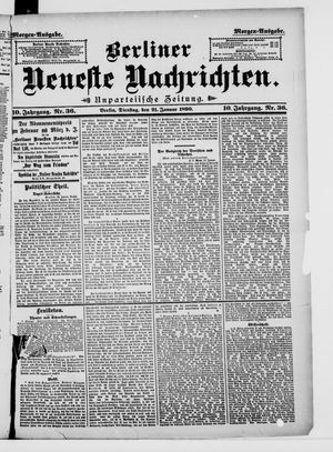 Berliner Neueste Nachrichten vom 21.01.1890