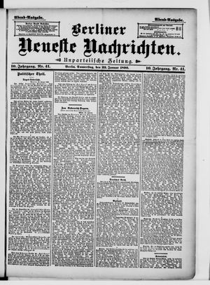 Berliner neueste Nachrichten on Jan 23, 1890
