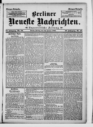 Berliner neueste Nachrichten on Jan 24, 1890