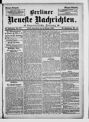 Berliner neueste Nachrichten on Jan 25, 1890