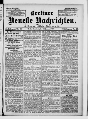 Berliner neueste Nachrichten on Jan 25, 1890