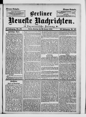 Berliner neueste Nachrichten vom 26.01.1890