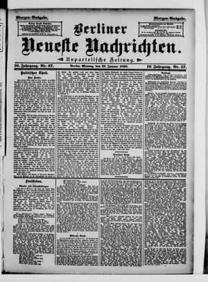 Berliner Neueste Nachrichten vom 27.01.1890