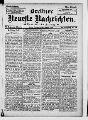 Berliner neueste Nachrichten on Jan 27, 1890