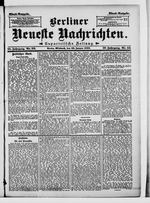 Berliner neueste Nachrichten on Jan 29, 1890