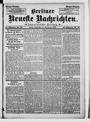 Berliner Neueste Nachrichten vom 30.01.1890