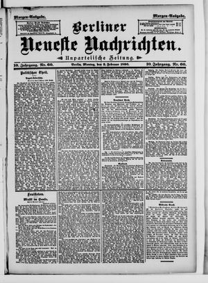 Berliner neueste Nachrichten vom 03.02.1890