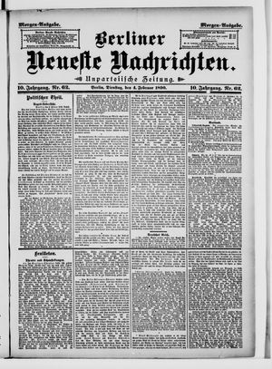 Berliner Neueste Nachrichten vom 04.02.1890