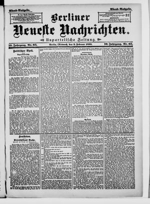 Berliner neueste Nachrichten vom 05.02.1890
