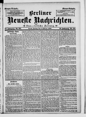 Berliner neueste Nachrichten on Feb 7, 1890