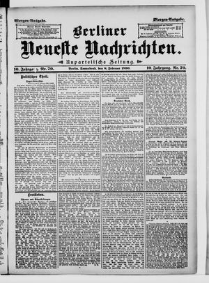 Berliner Neueste Nachrichten on Feb 8, 1890