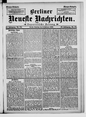 Berliner Neueste Nachrichten vom 09.02.1890