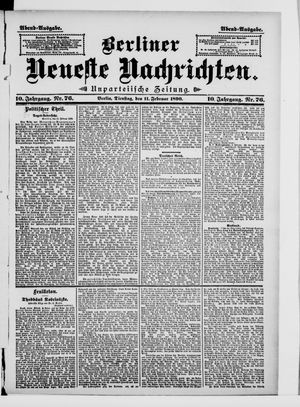 Berliner neueste Nachrichten vom 11.02.1890