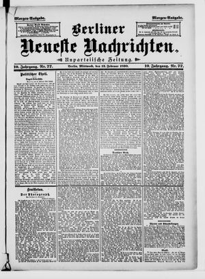 Berliner Neueste Nachrichten vom 12.02.1890