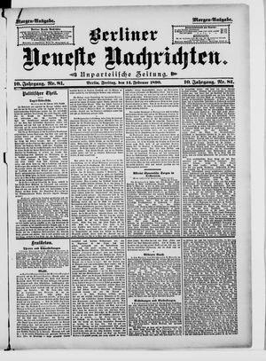 Berliner neueste Nachrichten on Feb 14, 1890