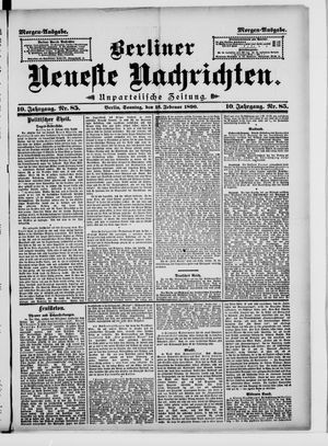 Berliner Neueste Nachrichten on Feb 16, 1890