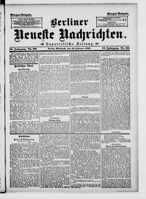 Berliner neueste Nachrichten on Feb 19, 1890