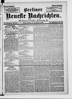 Berliner neueste Nachrichten on Feb 21, 1890