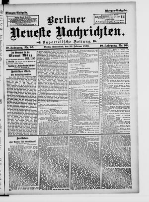 Berliner Neueste Nachrichten vom 22.02.1890