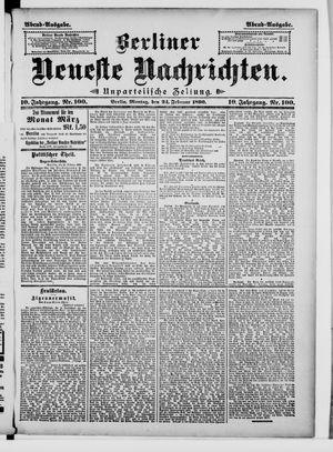 Berliner Neueste Nachrichten on Feb 24, 1890