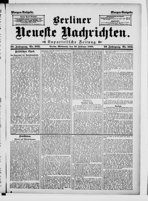 Berliner neueste Nachrichten vom 26.02.1890