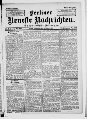 Berliner Neueste Nachrichten vom 08.03.1890