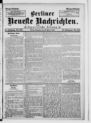 Berliner neueste Nachrichten on Mar 16, 1890