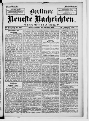 Berliner neueste Nachrichten on Mar 20, 1890