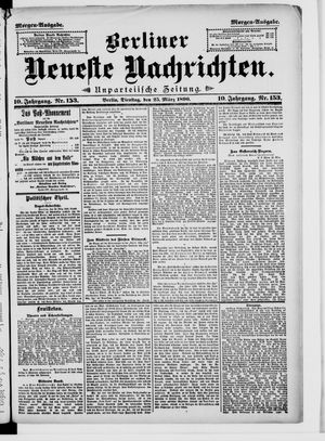 Berliner neueste Nachrichten on Mar 25, 1890
