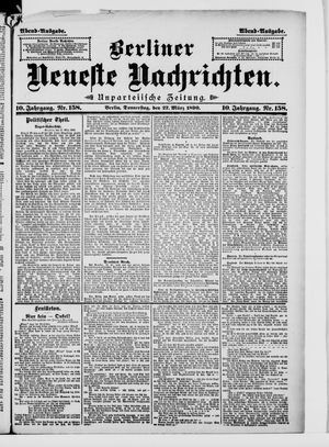 Berliner neueste Nachrichten on Mar 27, 1890