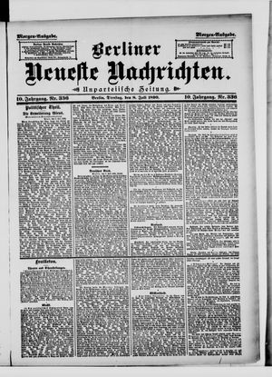 Berliner Neueste Nachrichten vom 08.07.1890