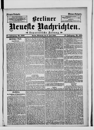 Berliner Neueste Nachrichten vom 09.07.1890